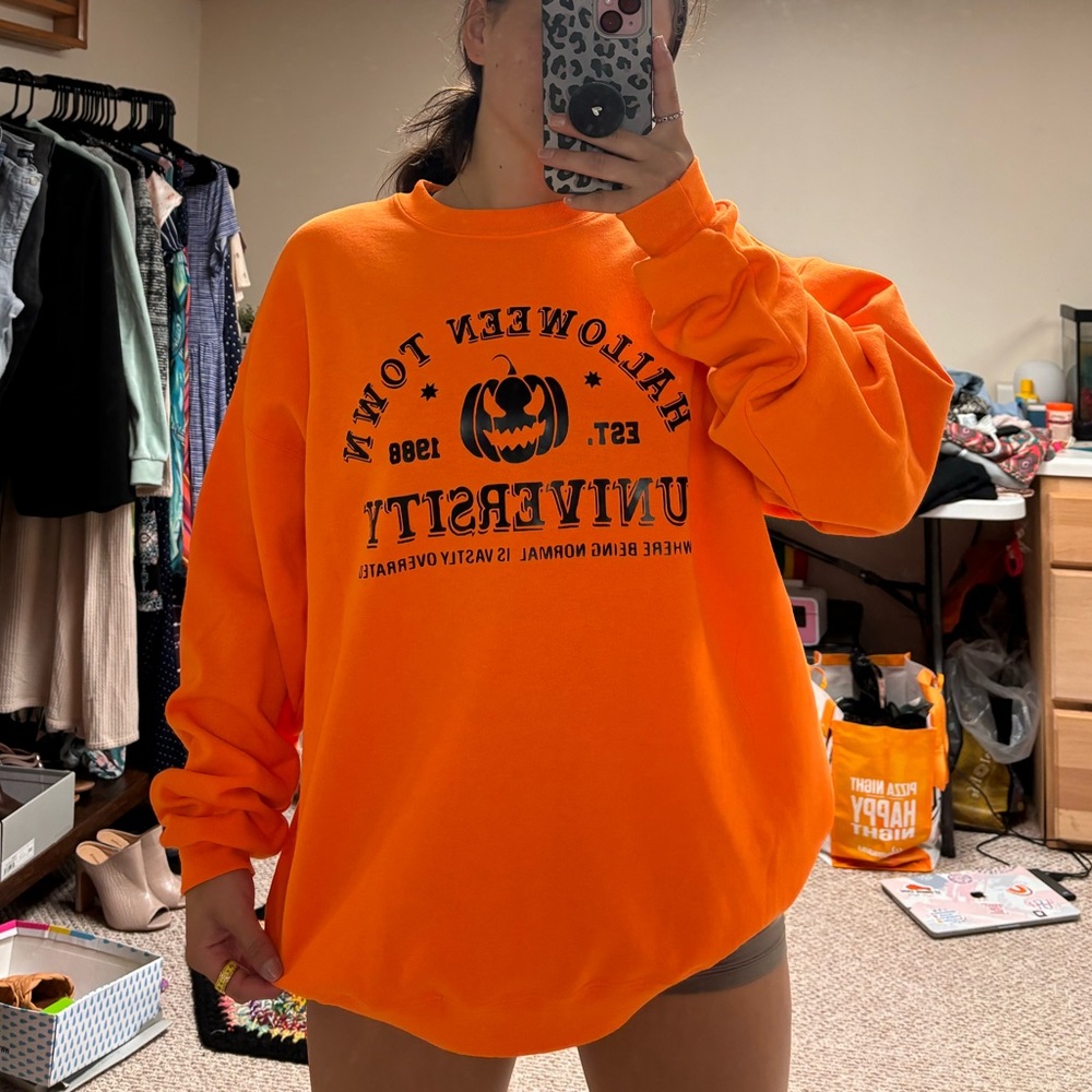 Orange Halloween Town Crewneck